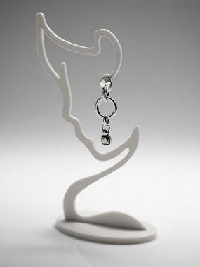 VIDDA Spain Silver Statement Dangle Earrings Geometric Brutalist Chunky Drop 2”